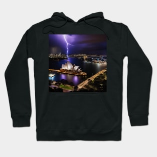 Iconic World Landmarks During A Thunderstorm: Opera House Sydney Hoodie